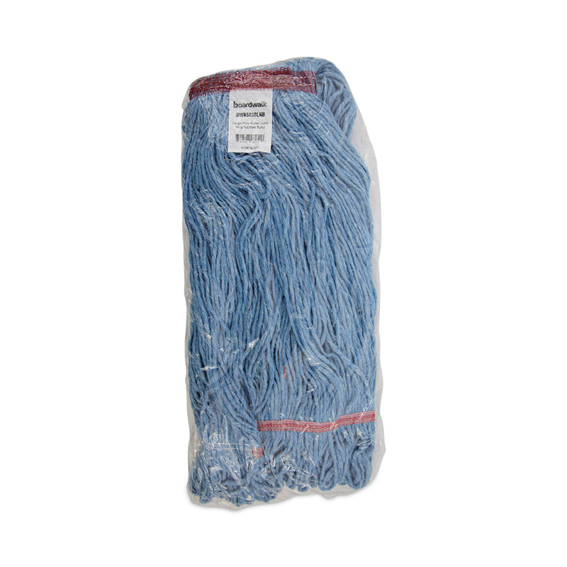 Boardwalk Super Loop Wet Mop Head, Cotton/Synthetic Fiber, 1" Headband, Large Size, Blue, 12/Carton
