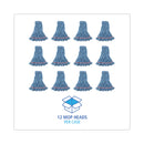 Boardwalk Super Loop Wet Mop Head, Cotton/Synthetic Fiber, 1" Headband, Large Size, Blue, 12/Carton