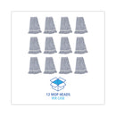 Boardwalk Mop Head, Floor Finish, Narrow, Rayon/Polyester, Large, White/Blue, 12/Carton