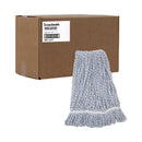 Boardwalk Mop Head, Floor Finish, Narrow, Rayon/Polyester, Large, White/Blue, 12/Carton