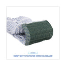 Boardwalk Mop Head, Floor Finish, Wide, Rayon/Polyester, Medium, White/Blue, 12/Carton