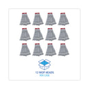 Boardwalk Mop Head, Floor Finish, Wide, Rayon/Polyester, Large, White/Blue, 12/Carton