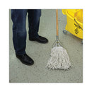 Boardwalk Quick Change Metal Head Wooden Mop Handle, Junior, 0.88" dia x 54", Natural