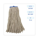 Boardwalk Cut-End Lie-Flat Wet Mop Head, Cotton, 16oz, White, 12/Carton