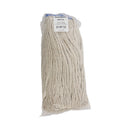 Boardwalk Cut-End Lie-Flat Wet Mop Head, Cotton, 16oz, White, 12/Carton
