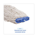 Boardwalk Mop Head, Economical Lie-Flat Head, Cotton Fiber, 20 oz, White, 12/Carton