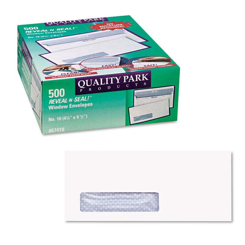 Quality Park Reveal-N-Seal Security-Tint Envelope, Address Window,