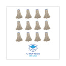 Boardwalk Mop Head, Economical Lie-Flat Head, Cotton Fiber, 20 oz, White, 12/Carton