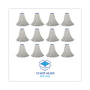 Boardwalk Mop Head, Economical Lie-Flat Head, Rayon Fiber, 20oz, White, 12/Carton