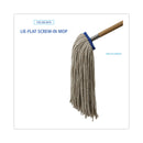 Boardwalk Cut-End Lie-Flat Wet Mop Head, Cotton, 24oz, White, 12/Carton