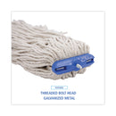 Boardwalk Cut-End Lie-Flat Wet Mop Head, Cotton, 24oz, White, 12/Carton