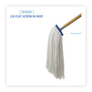Boardwalk Cut-End Lie-Flat Wet Mop Head, Rayon, 24oz, White, 12/Carton