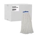 Boardwalk Cut-End Lie-Flat Wet Mop Head, Rayon, 24oz, White, 12/Carton