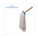 Boardwalk Cut-End Lie-Flat Wet Mop Head, Rayon, 24oz, White