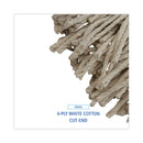 Boardwalk Mop Head, Economical Lie-Flat Head, Cotton Fiber, 32oz, White, 12/Carton