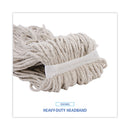 Boardwalk Mop Head, Economical Lie-Flat Head, Cotton Fiber, 32oz, White, 12/Carton
