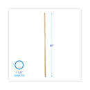 Boardwalk Lie-Flat Screw-In Mop Handle, Lacquered Wood, 1.13" dia x 60", Natural