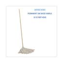 Boardwalk Cotton Deck Mop, 24 oz White Cotton Head, 50" Wood Handle, 6/Carton