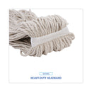 Boardwalk Mop Head, Cotton, Cut-End, White, 4-Ply, 32oz, 12/Carton