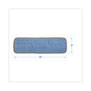 Boardwalk Microfiber Mop Head, Blue, 18 x 5, Split Microfiber, Hook and Loop Back, Dozen