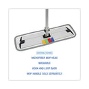 Boardwalk Microfiber Mop Head, Blue, 18 x 5, Split Microfiber, Hook and Loop Back, Dozen