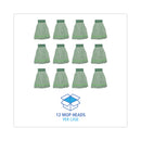 Boardwalk Microfiber Looped-End Wet Mop Heads, Medium, Green, 12/Carton