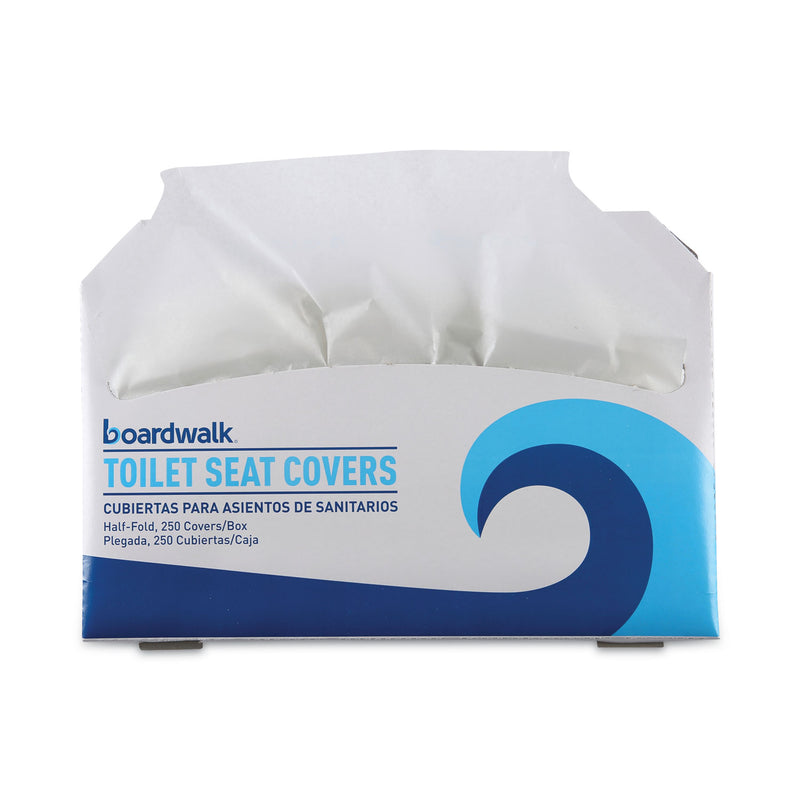Boardwalk Premium Half-Fold Toilet Seat Covers, 14.25 x 16.5, White, 250 Covers/Sleeve, 4 Sleeves/Carton