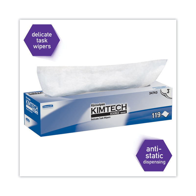 Kimtech Kimwipes Delicate Task Wipers, 3-Ply, 11.8 x 11.8, 100/Box, 15 Boxes/Carton