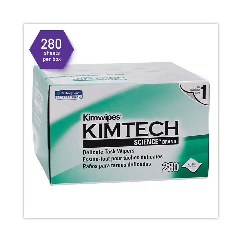 Kimtech Kimwipes Delicate Task Wipers, 1-Ply, 4.4 x 8.4, 280/Box, 30 Boxes/Carton