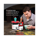 WypAll Power Clean ProScrub Pre-Saturated Wipes, 12 x 9.5, Citrus Scent, Green/White, 50/Canister, 8 Canisters/Carton