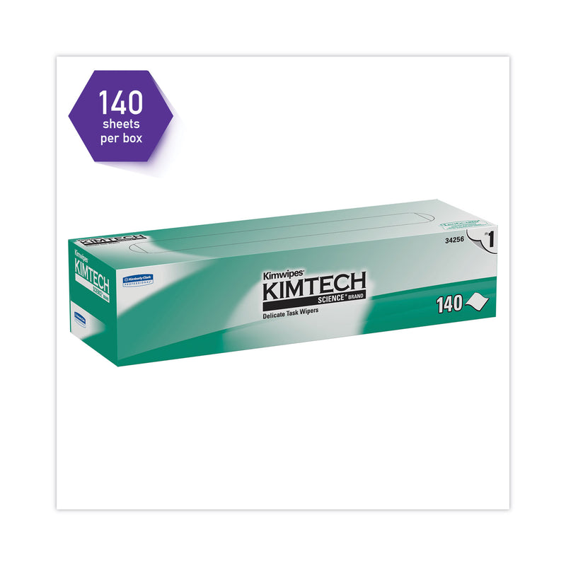 Kimtech Kimwipes Delicate Task Wipers, 1-Ply, 14.7 x 16.6, White, 144/Box