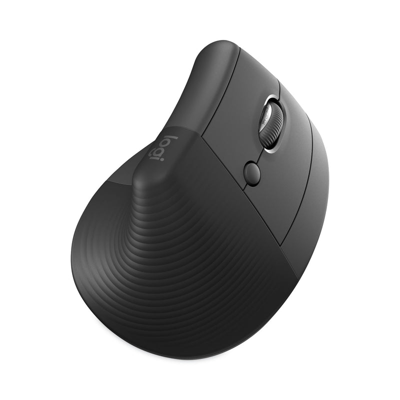Logitech Lift Vertical Ergonomic Mouse, 2.4 GHz Frequency/32 ft Wireless Range, Right Hand Use, Graphite