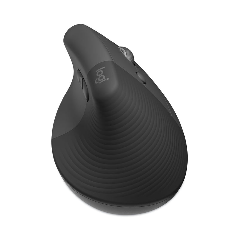 Logitech Lift Vertical Ergonomic Mouse, 2.4 GHz Frequency/32 ft Wireless Range, Right Hand Use, Graphite