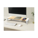 Bostitch Wooden Monitor Stand with Wireless Charging Pad, 9.8" x 26.77" x 4.13", White