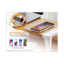 Bostitch Wooden Monitor Stand with Wireless Charging Pad, 9.8" x 26.77" x 4.13", White