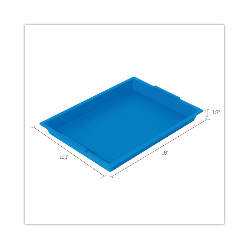 deflecto Little Artist Antimicrobial Finger Paint Tray, 16 x 1.8 x 12, Blue