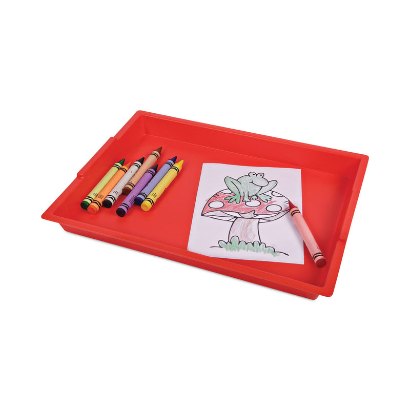 deflecto Little Artist Antimicrobial Finger Paint Tray, 16 x 1.8 x 12, Red