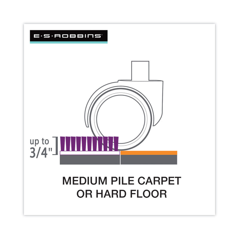 ES Robbins Floor+Mate, For Hard Floor to Medium Pile Carpet up to 0.75", 46 x 48, Black