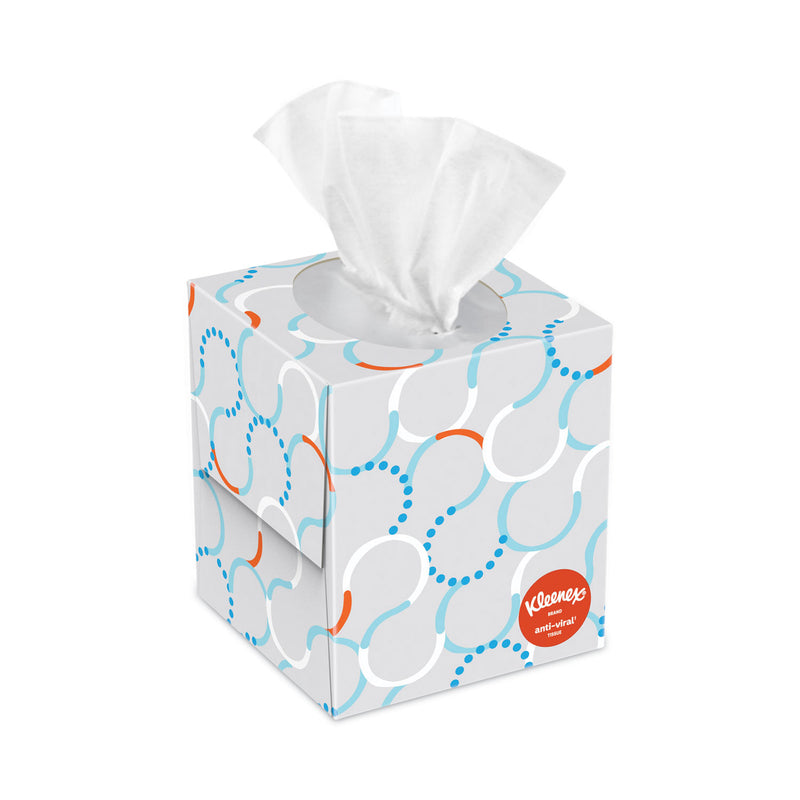 Kleenex Anti-Viral Facial Tissue, 3-Ply, White, 55 Sheets/Box, 27 Boxes/Carton