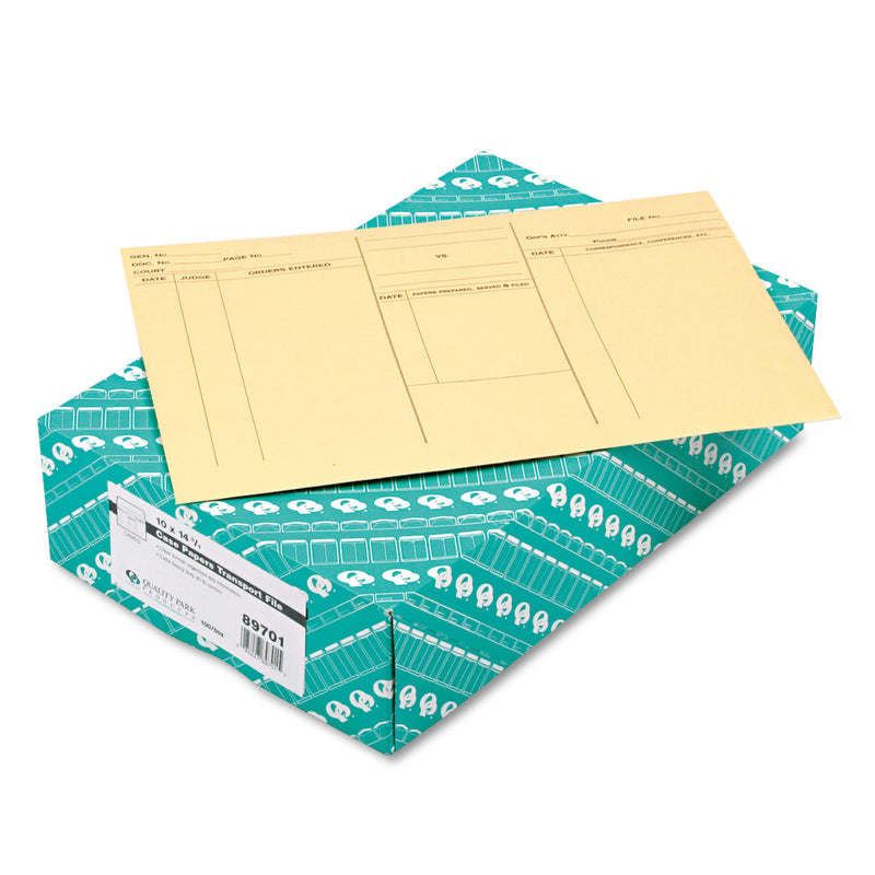 Quality Park Attorney's Envelope/Transport Case File, Cheese Blade Flap, Fold-Over Closure, 10 x 14.75, Cameo Buff, 100/Box