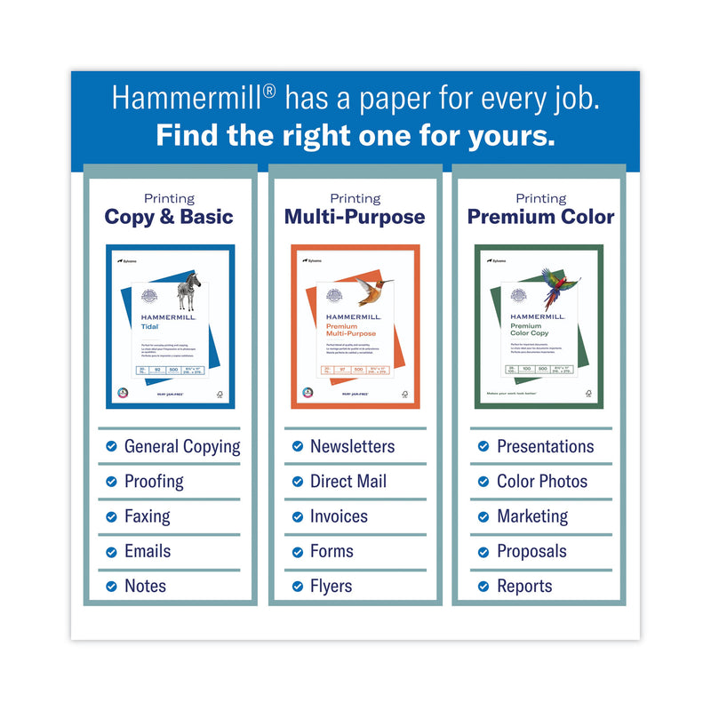 Hammermill Premium Multipurpose Print Paper, 97 Bright, 20 lb Bond Weight, 8.5 x 11, White, 500 Sheets/Ream, 10 Reams/Carton