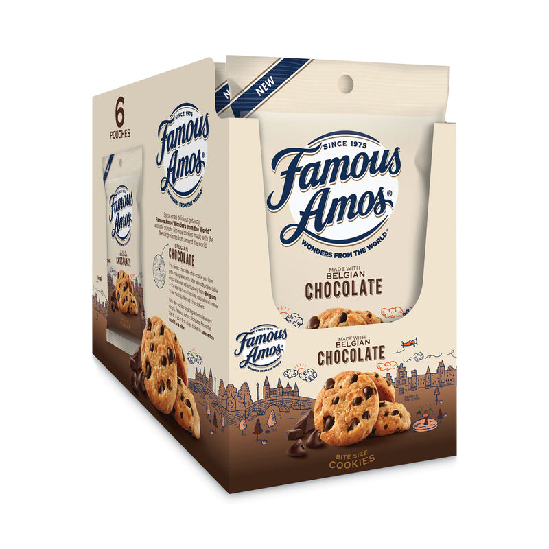 Famous Amos Cookies, Chocolate Chip, 2 oz Snack Pack, 8/Box
