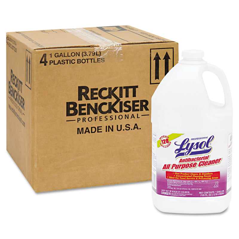 Professional LYSOL Antibacterial All-Purpose Cleaner Concentrate, 1 gal Bottle, 4/Carton