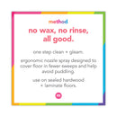 Method Squirt + Mop Wood Floor Cleaner, Almond Scent, 25 oz Squirt Bottle, 6/Carton