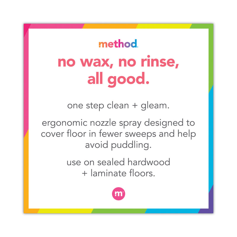 Method Squirt + Mop Wood Floor Cleaner, Almond Scent, 25 oz Squirt Bottle, 6/Carton