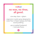 Method Squirt + Mop Wood Floor Cleaner, Almond Scent, 25 oz Squirt Bottle