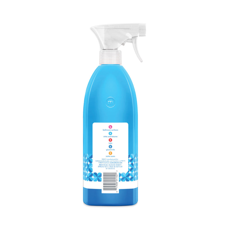 Method Antibacterial Spray, Bathroom, Spearmint, 28 oz Spray Bottle, 8/Carton