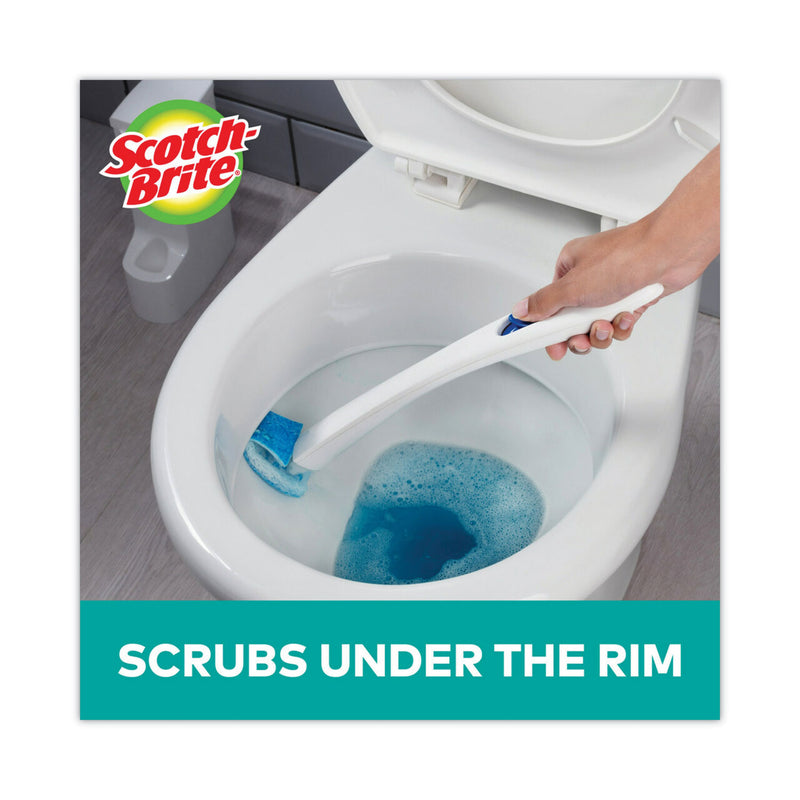 Scotch-Brite Toilet Scrubber Starter Kit, 1 Handle and 5 Scrubbers, White/Blue