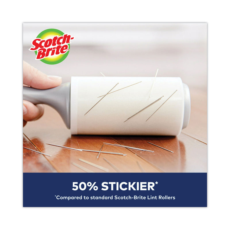 Scotch-Brite Lint Roller, Extra Sticky, Heavy-Duty Handlle, 48 Sheets/Roll