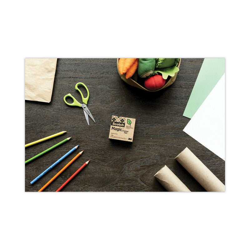 Scotch Magic Greener Tape with C38 Dispenser, 1" Core, 0.75" x 75 ft, Clear, 6/Pack